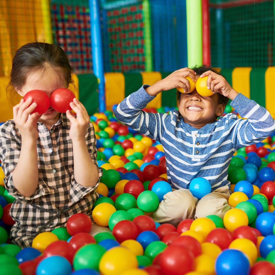 kids in ball pit