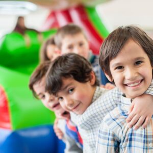 Kids looking at camera smiling