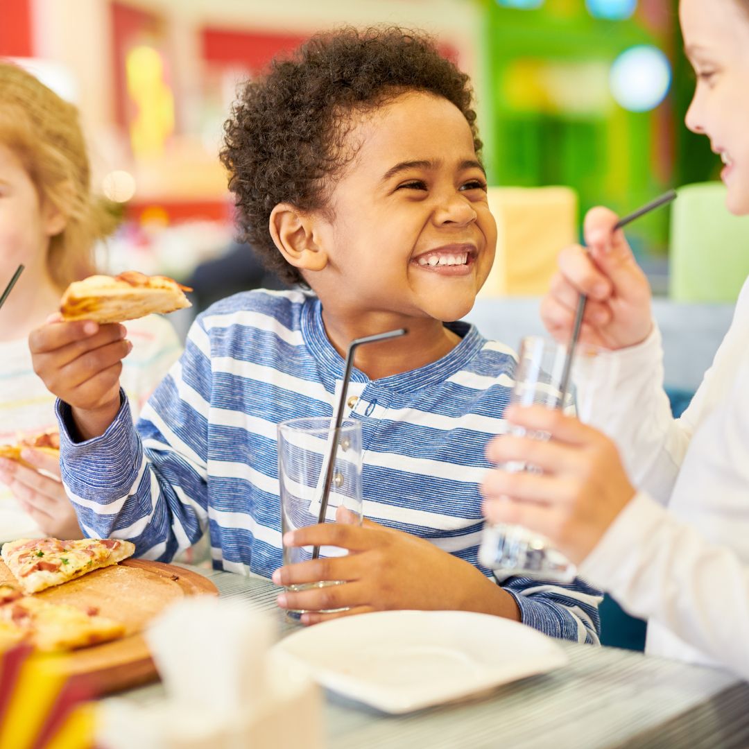 A pizza party for a child's birthday