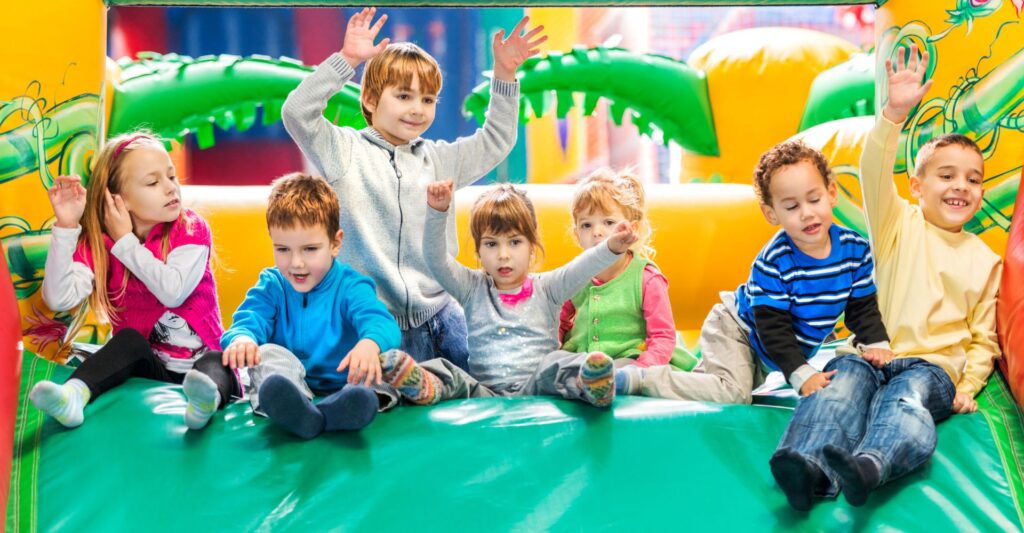 Kids having fun at an indoor play place