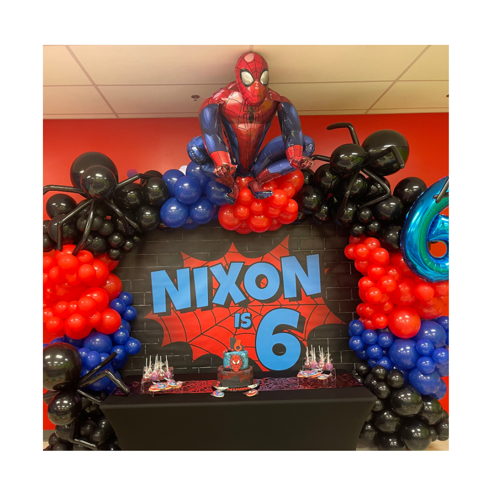 Spiderman themed birthday decorations